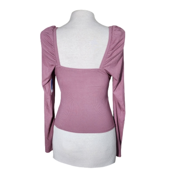 Abound Nostalgia Puff Long Sleeves and Crossover Neckline Top Pink Size S - Picture 8 of 11
